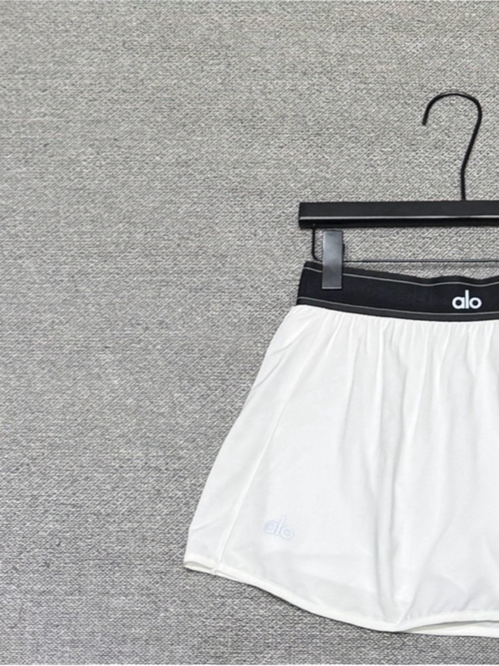 ALO Yoga White Mini Skirt with Black Waistband - Picture 2 of 4